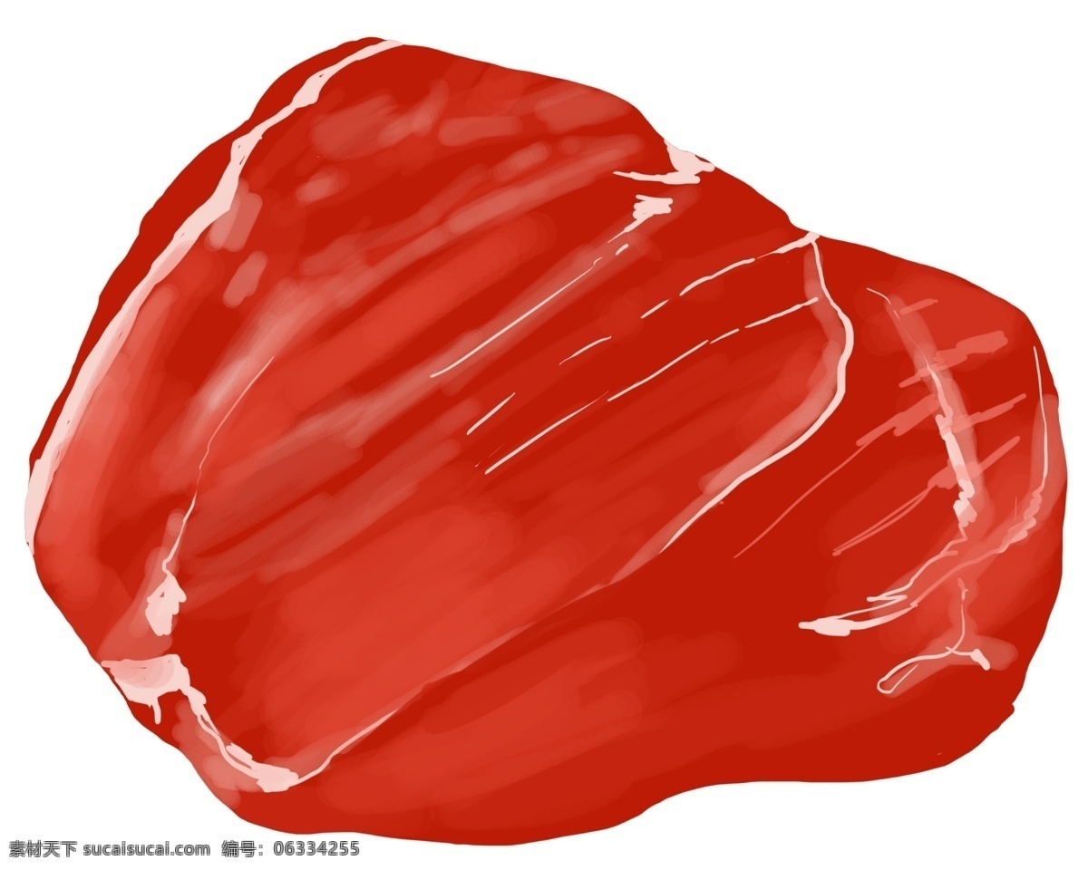 红色 肉 块 卡通 插画 大块肉块 红色的肉块 食物插画 烹饪食材 精美的食物 卡通食物插画 美味的食材
