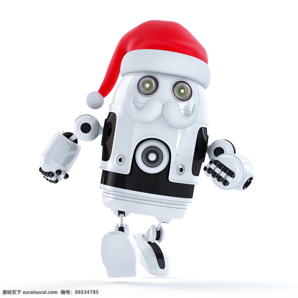 戴帽子 机器人 圣诞帽 圣诞节 节日素材 圣诞主题 节日庆典 生活百科 白色