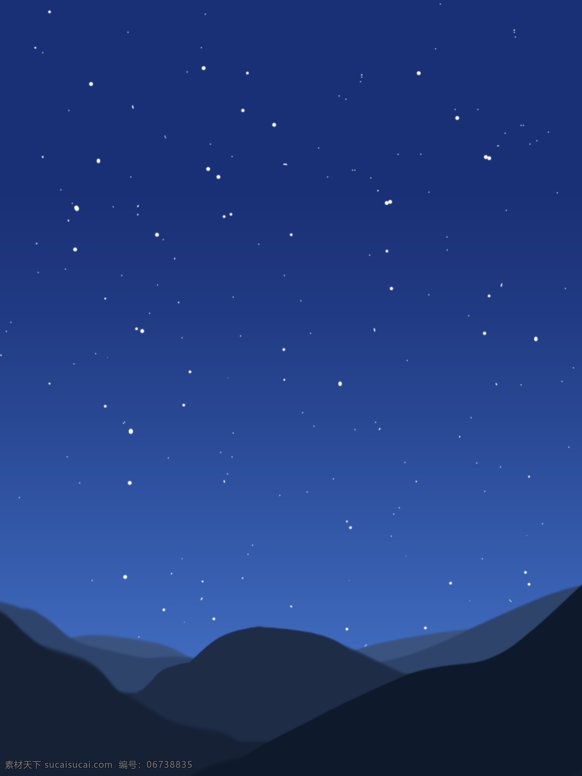 全 原创 手绘 风 繁星 点点 夜空 背景 星星 星空背景 山脉背景 夜 唯美浪漫 简约星空背景