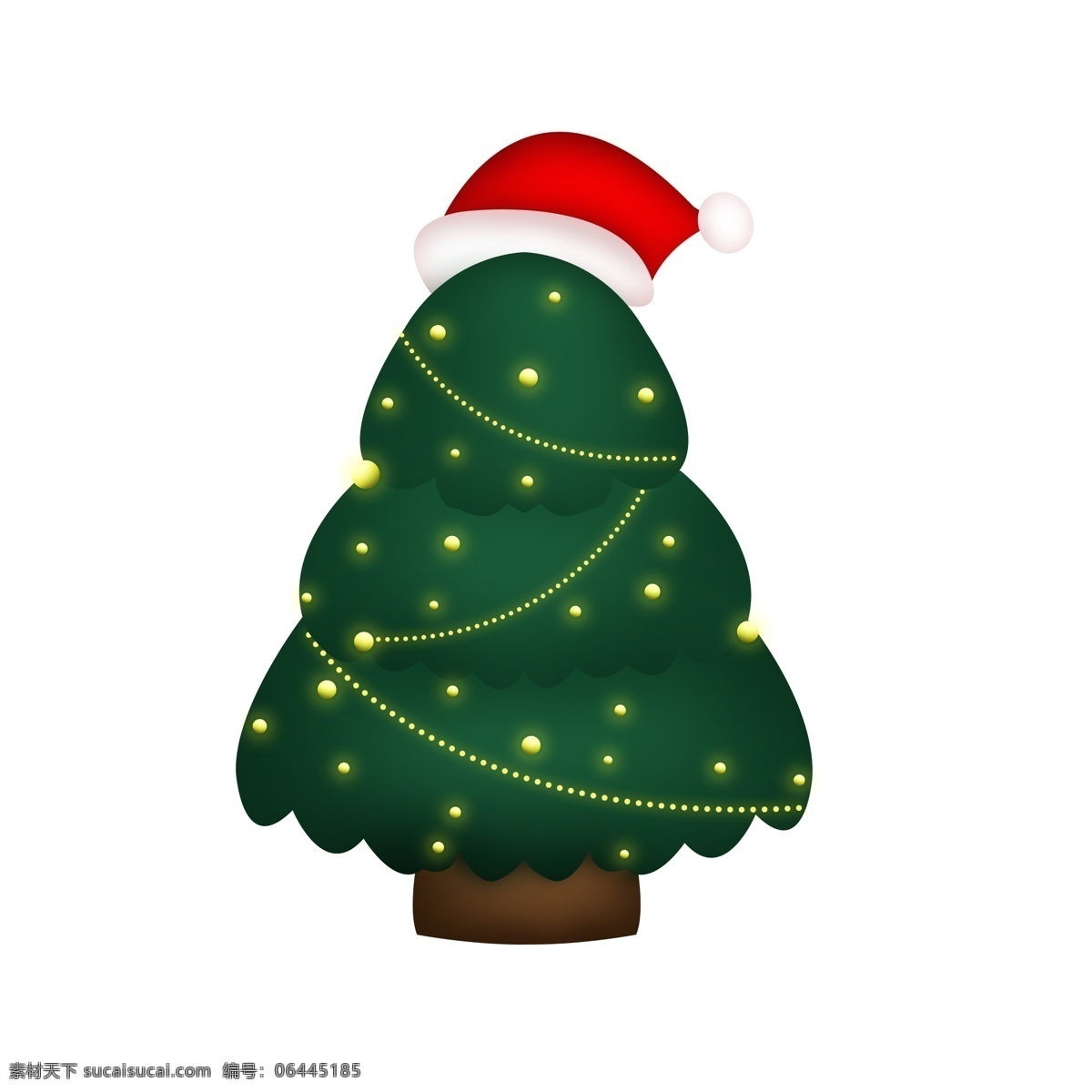 圣诞节 装饰 红帽子 圣诞树 卡通 发光 夜光 树 装饰素材 元素 夜光树 可商用 节日装点 霓光灯