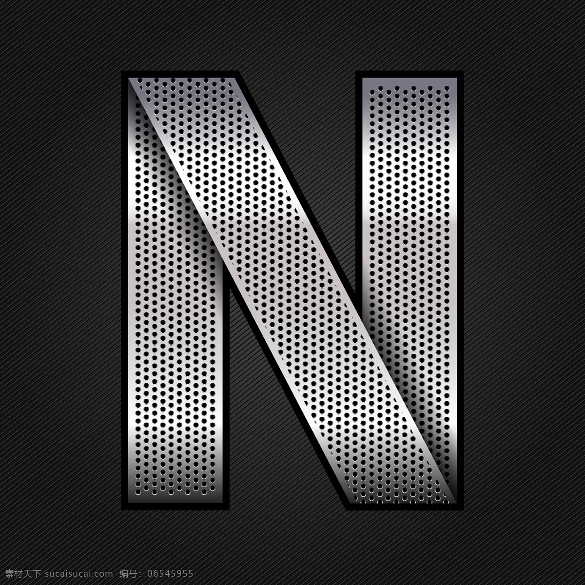 金属字母n 金属字母 n 素材设计 立体 灰色 书画文字 文化艺术 矢量素材 黑色