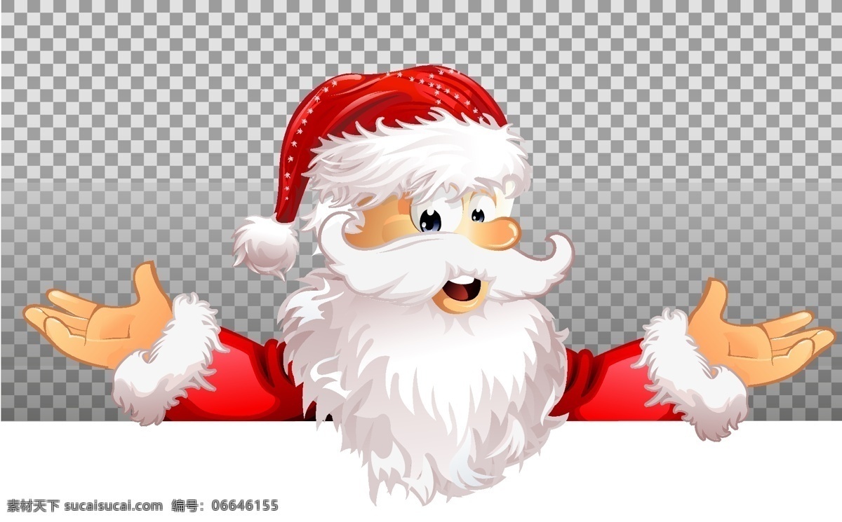 卡通 圣诞老人 圣诞节 节日素材 圣诞帽 口袋 布袋 可爱 矢量 高清图片