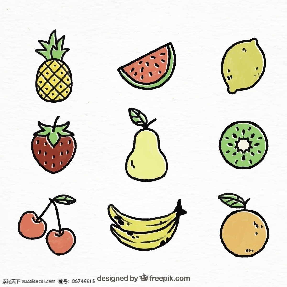 手 收 水果 收集 采购产品食物 夏天 手绘 橙子 热带 绘画 果汁 天然 香蕉 健康 菠萝 柠檬 吃 健康食品 西瓜 饮食 营养