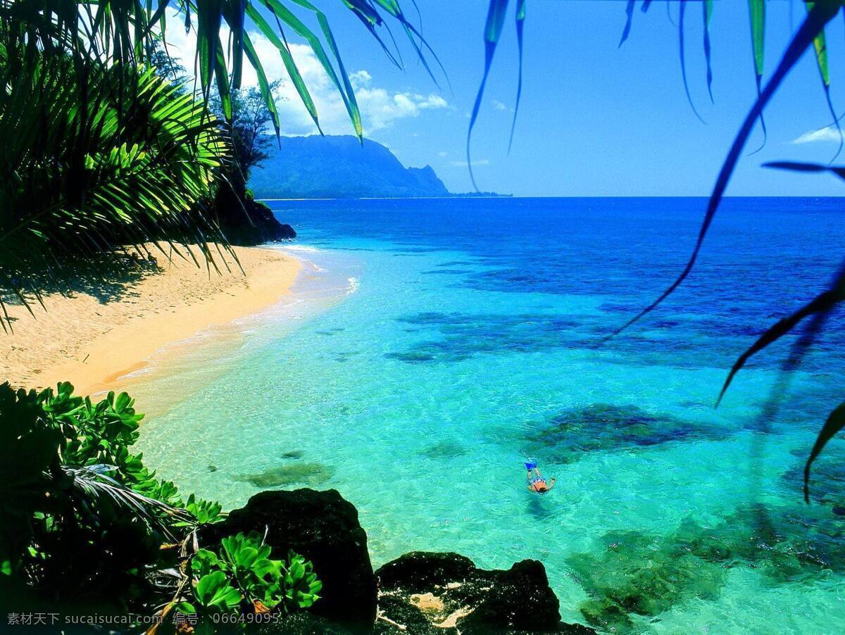 夏威夷 海滨 风光图片 国外旅游 海滩 蓝色海水 蓝天 旅游摄影 摄影图库 风光 海滨风光 psd源文件