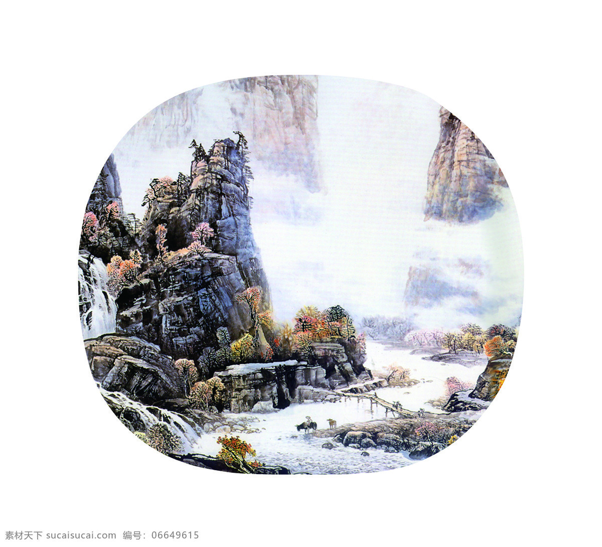 国画 国画山水 水墨国画 中国画 中国画山水 水墨画 山水画 水墨山水 山水国画 小桥流水人家 风景画 设计素材 文化艺术 绘画书法