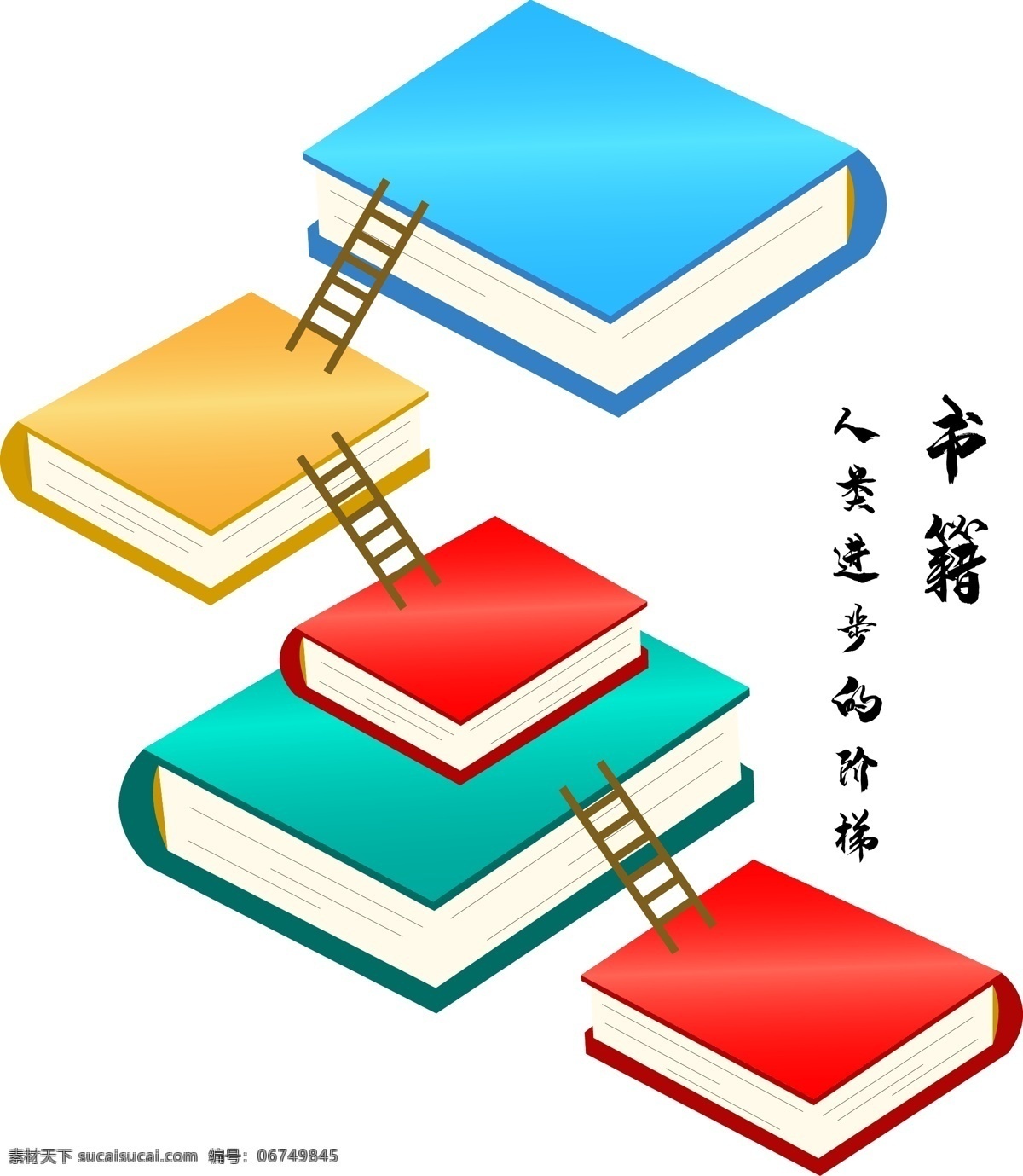世界 图书 日 书籍 矢量 元素 图书日 阶梯 企业文化 读书 进步