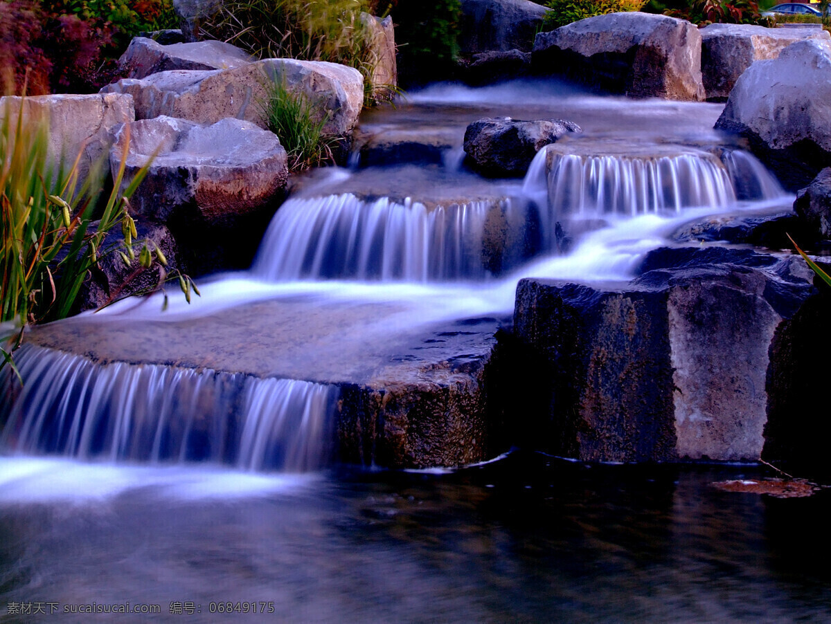 山涧流水 水流 小溪 水 山涧图片 瀑布风景 自然风景 自然景观