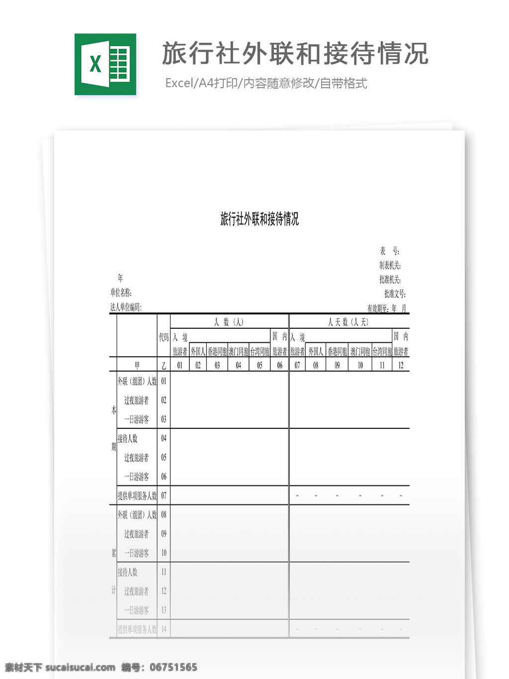 表格 表格模板 表格设计 图表 旅行社 外联 接待 情况