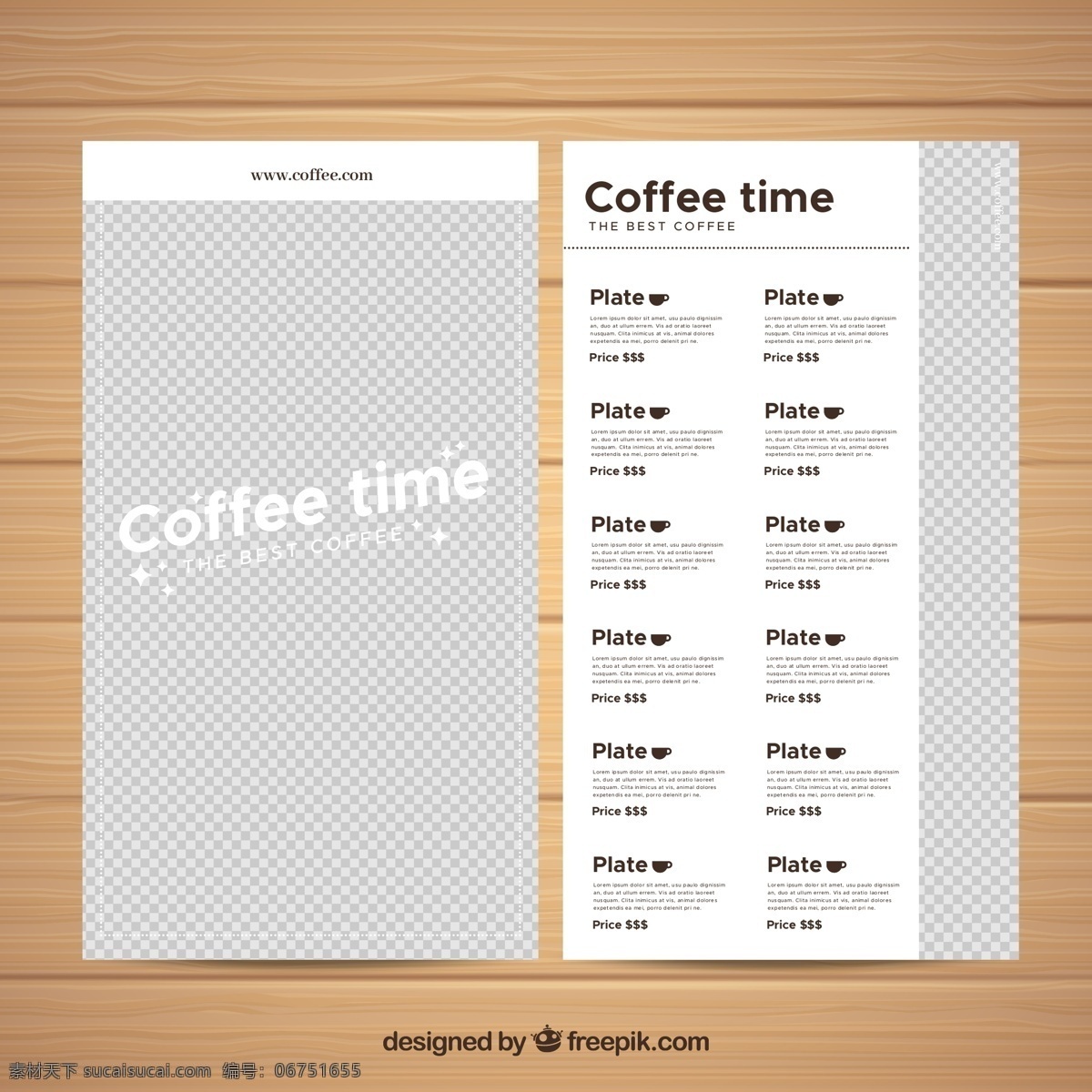 创意 咖啡豆 咖啡馆 菜单 正反面 木板 网址 咖啡 菜单菜谱