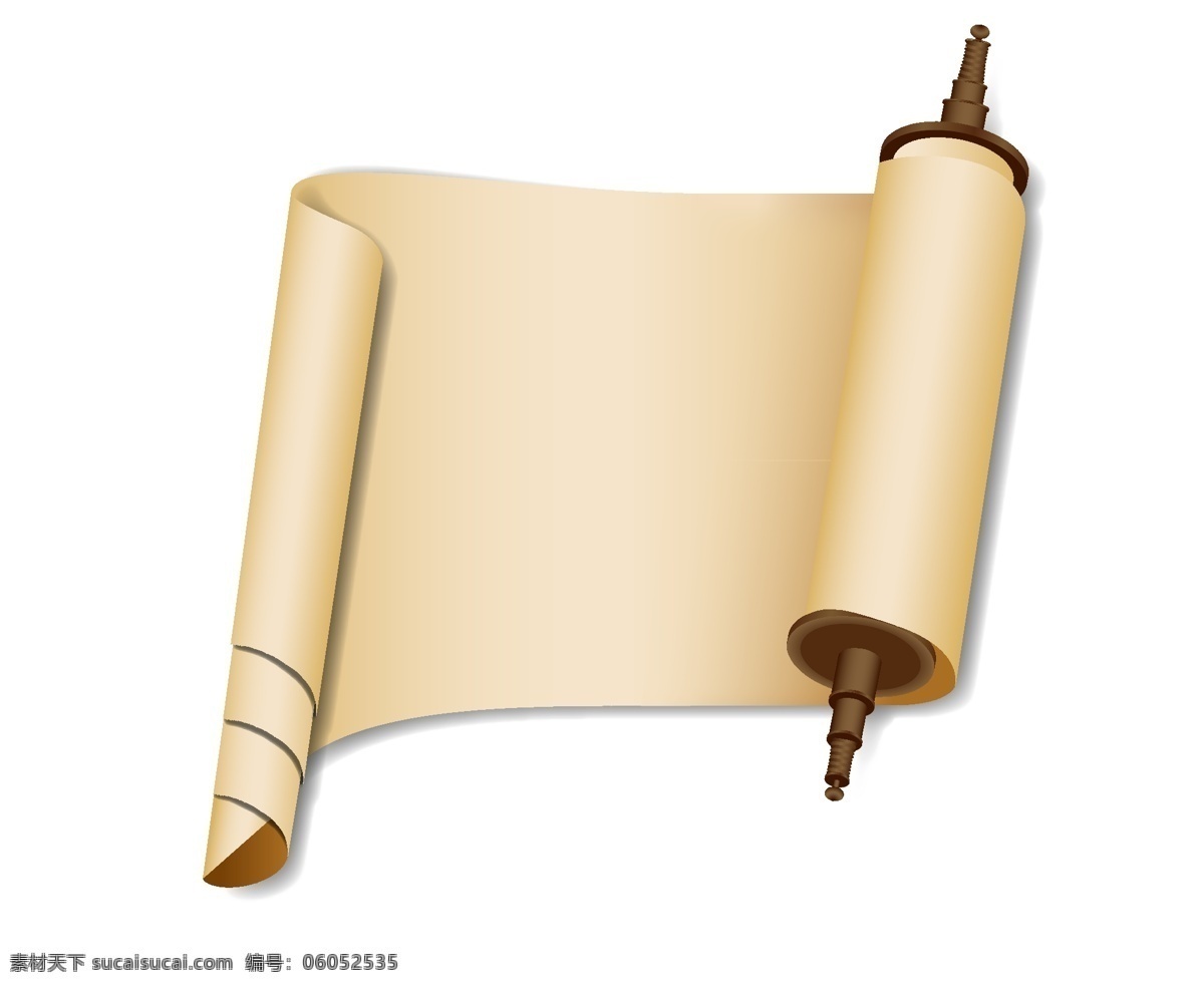 古风 卷轴 矢量 纸 矢量素材 设计素材