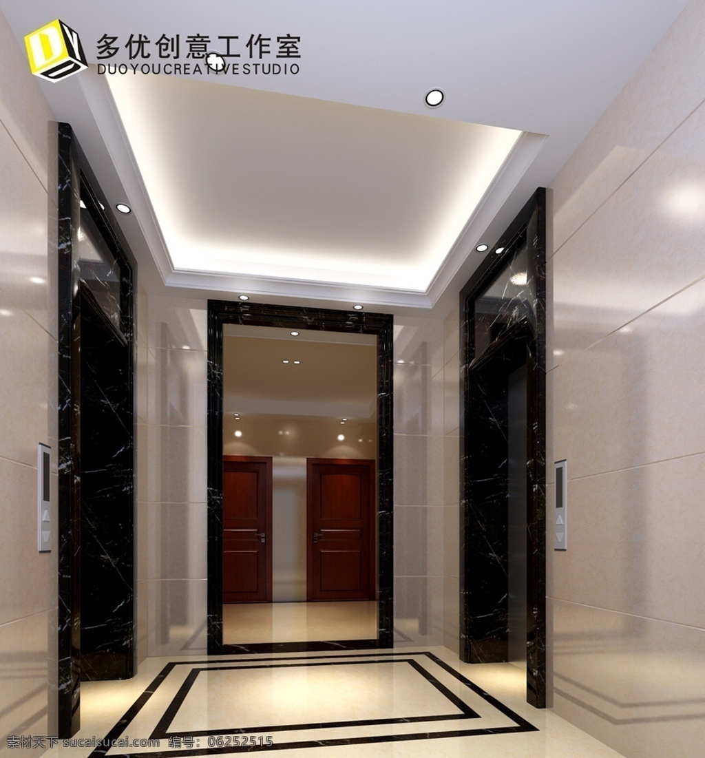 公共 空间 电梯 厅 公共空间 电梯厅 门 灯 电梯按钮 3d设计 室内模型 max
