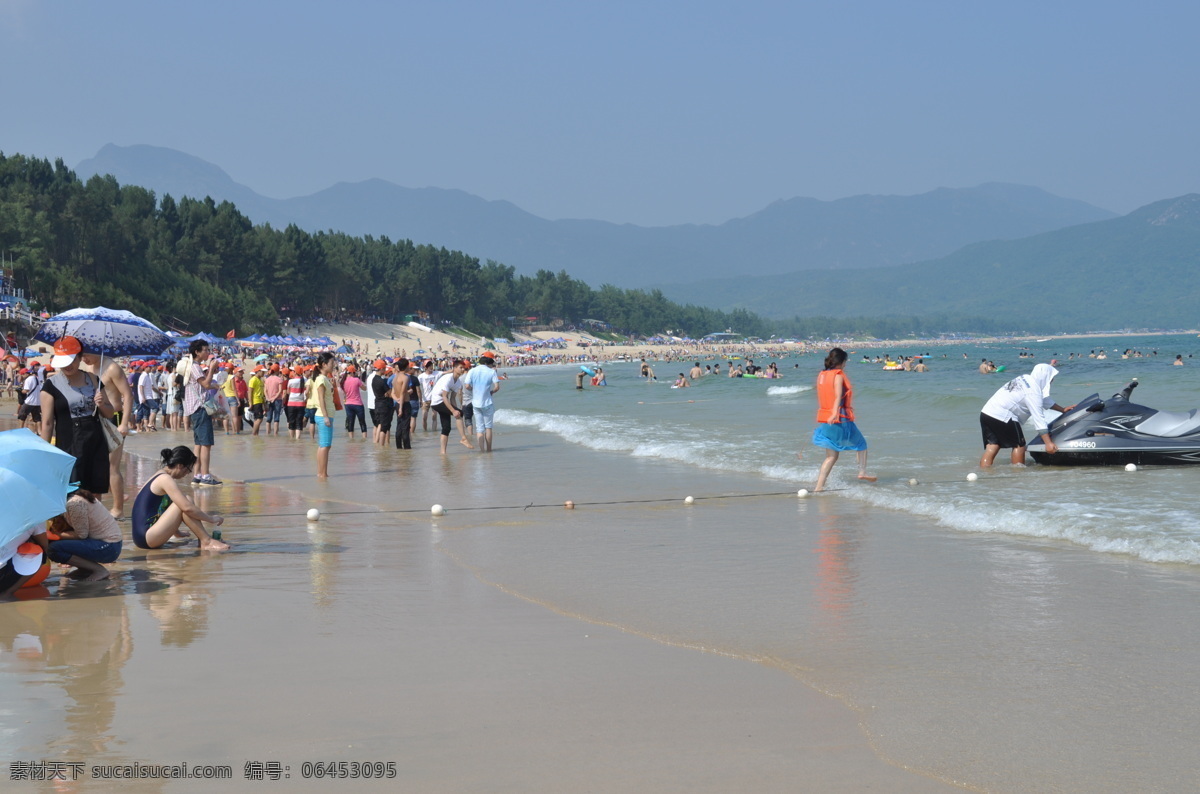 沙滩 风景 海滩 美景 人群 自然风景 自然景观 psd源文件