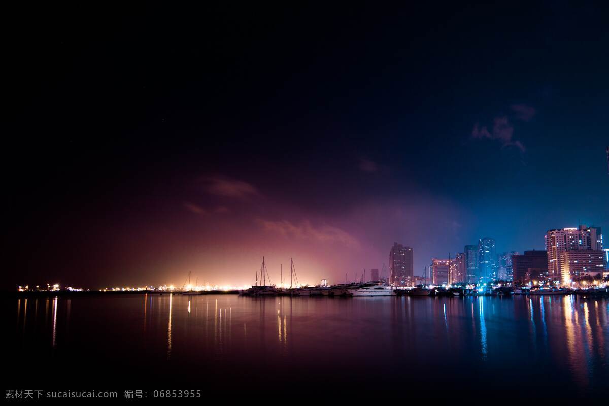 夜景风光 夜景 城市夜景 楼房 江 蓝色 夜晚 船 风景 旅游摄影 国外旅游