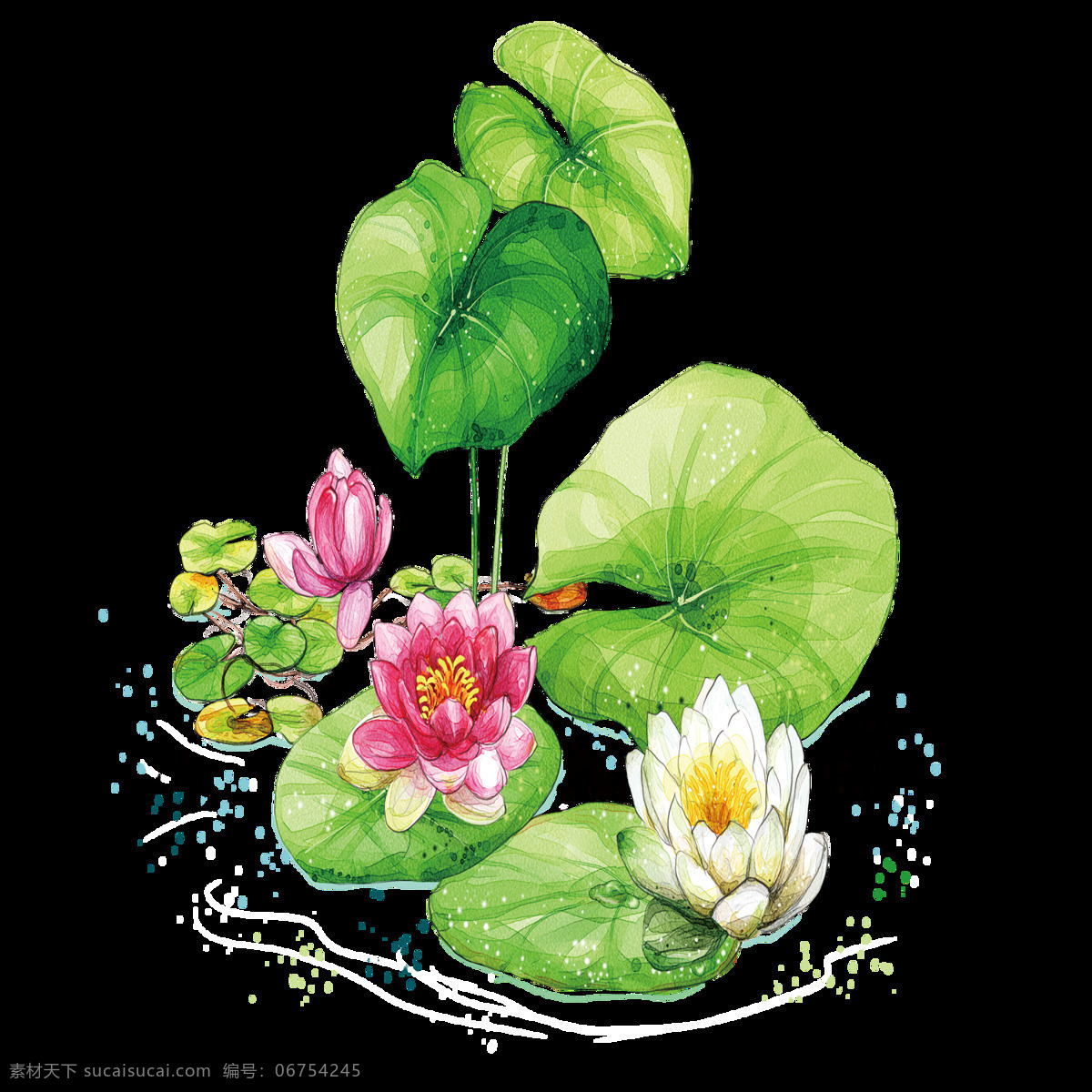 中国 风 荷叶 荷花 绘画 中国风 传统 水墨画 创意设计 植物 花朵 荷叶荷叶 水彩 新中式设计 国画 绿叶 夏日 装饰画 文化艺术 绘画书法