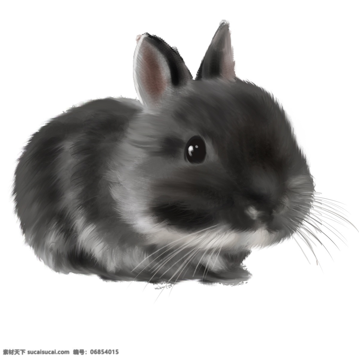 可爱 小 黑 兔 小兔子 小黑兔 可爱的小兔 兔兔 写实兔子 手绘插画 手绘兔子 呆萌的小兔 萌兔 乖乖兔