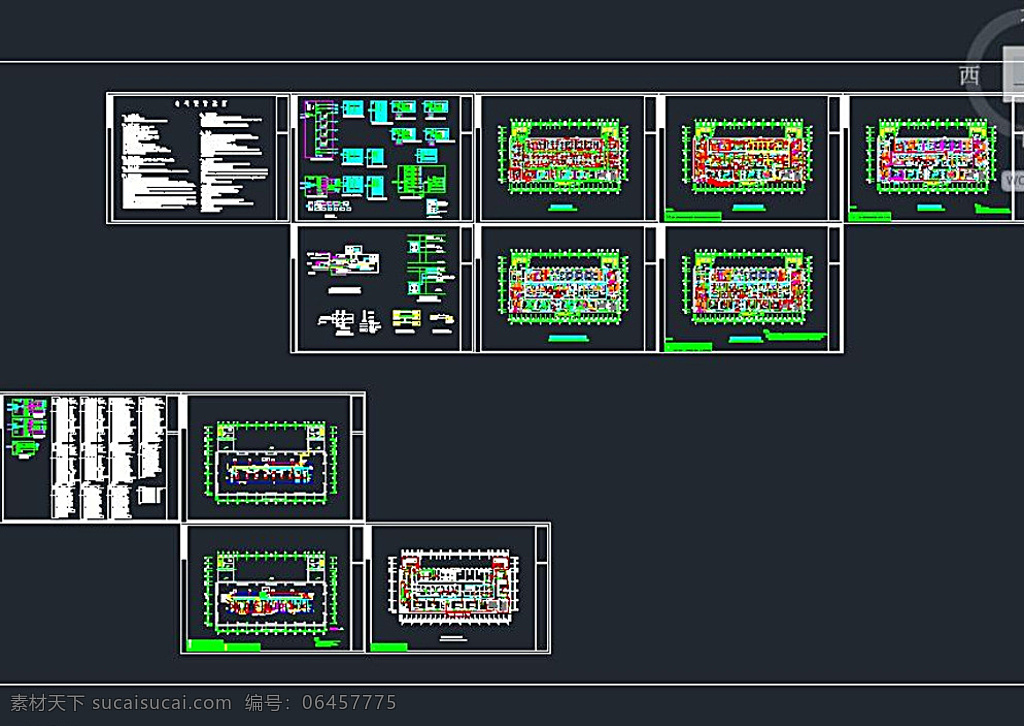 五 层 医院 电气 设计图 中医院 诊所施工图 妇幼医院 卫生所 医院施工图 门诊楼 环境设计 施工图纸 dwg 黑色