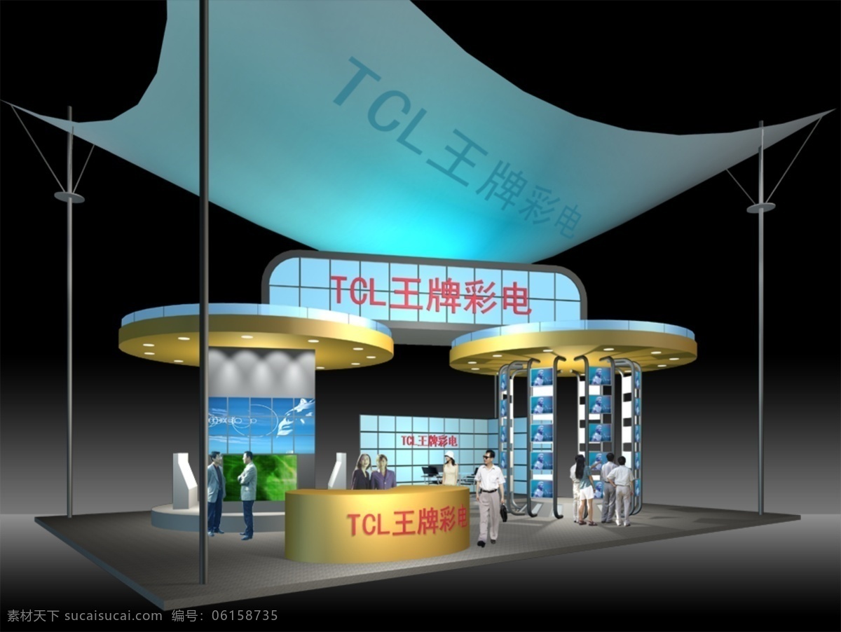 王牌 彩电 展厅 tcl 科技 展厅现代 电视 电视墙 3d模型 模型 展览模型 3d渲染 高端模型 模型素材