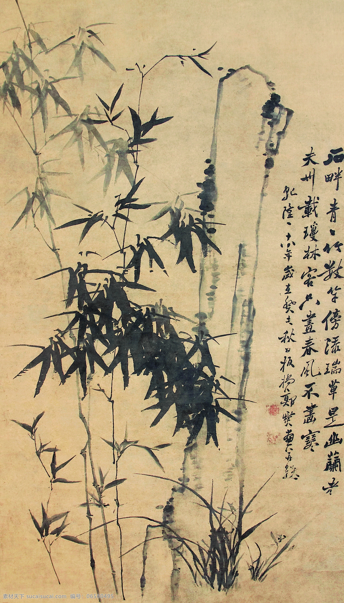 郑燮竹石图素材图片下载-素材编号06560495-素材天下图库