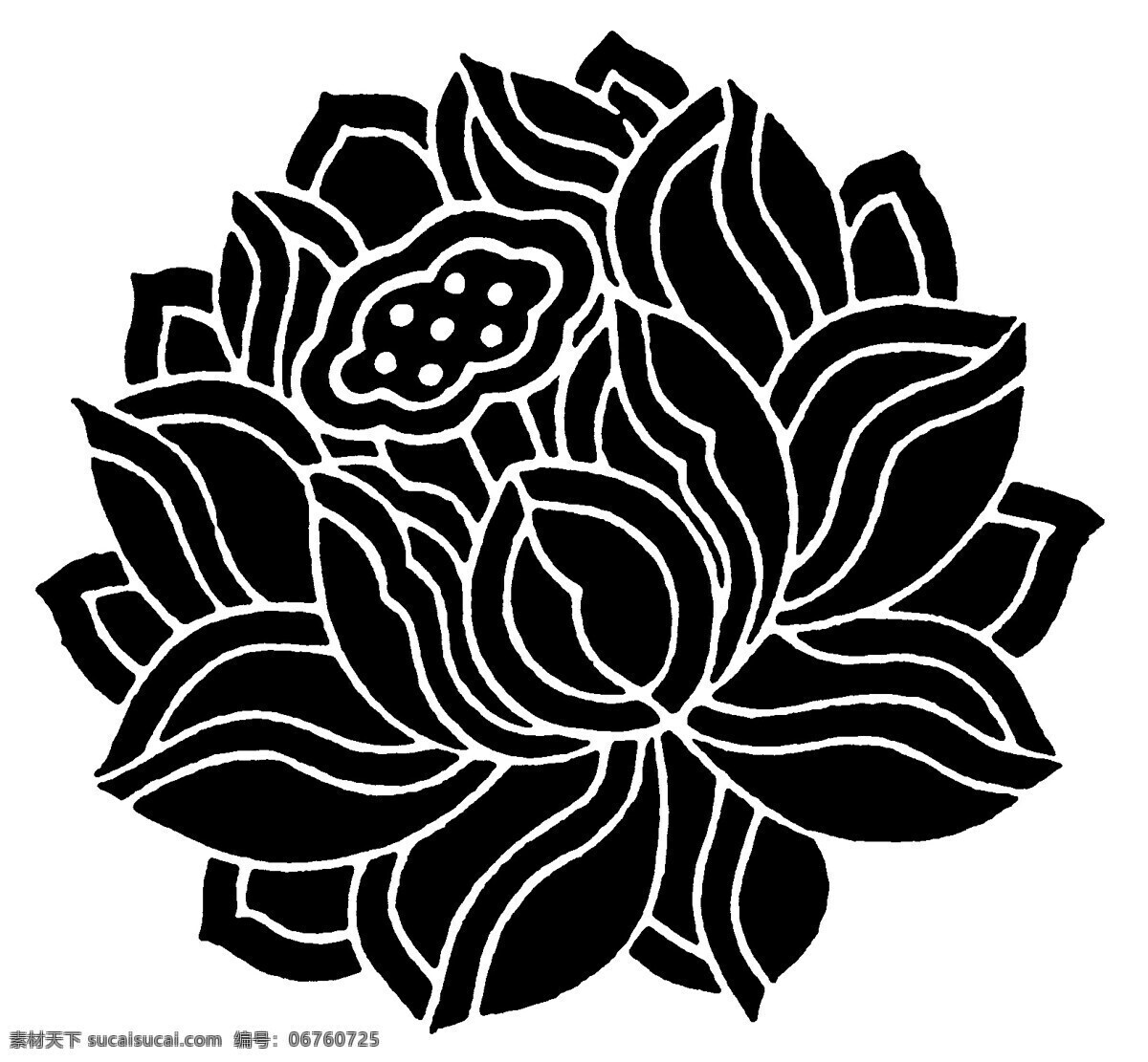 清代装饰图案 中国传统图案 黑色花朵 花儿 装饰花朵 设计素材 装饰图案 书画美术