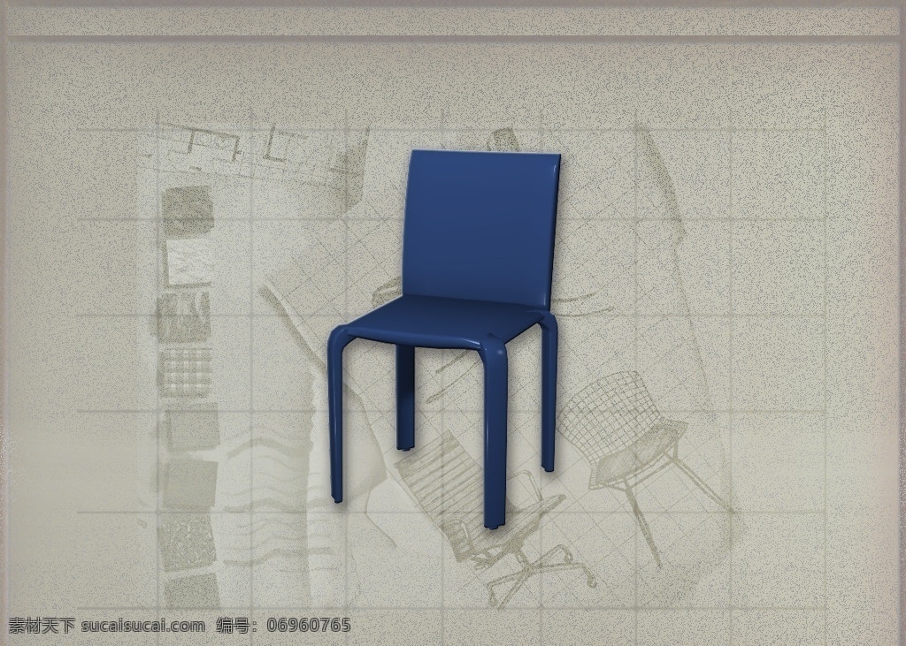 椅子模型 室内模型 家具 家具模型 椅子 休闲椅 蓝色椅子 塑料椅子 休闲椅模型 3dmax 模型 3d设计模型 源文件 max