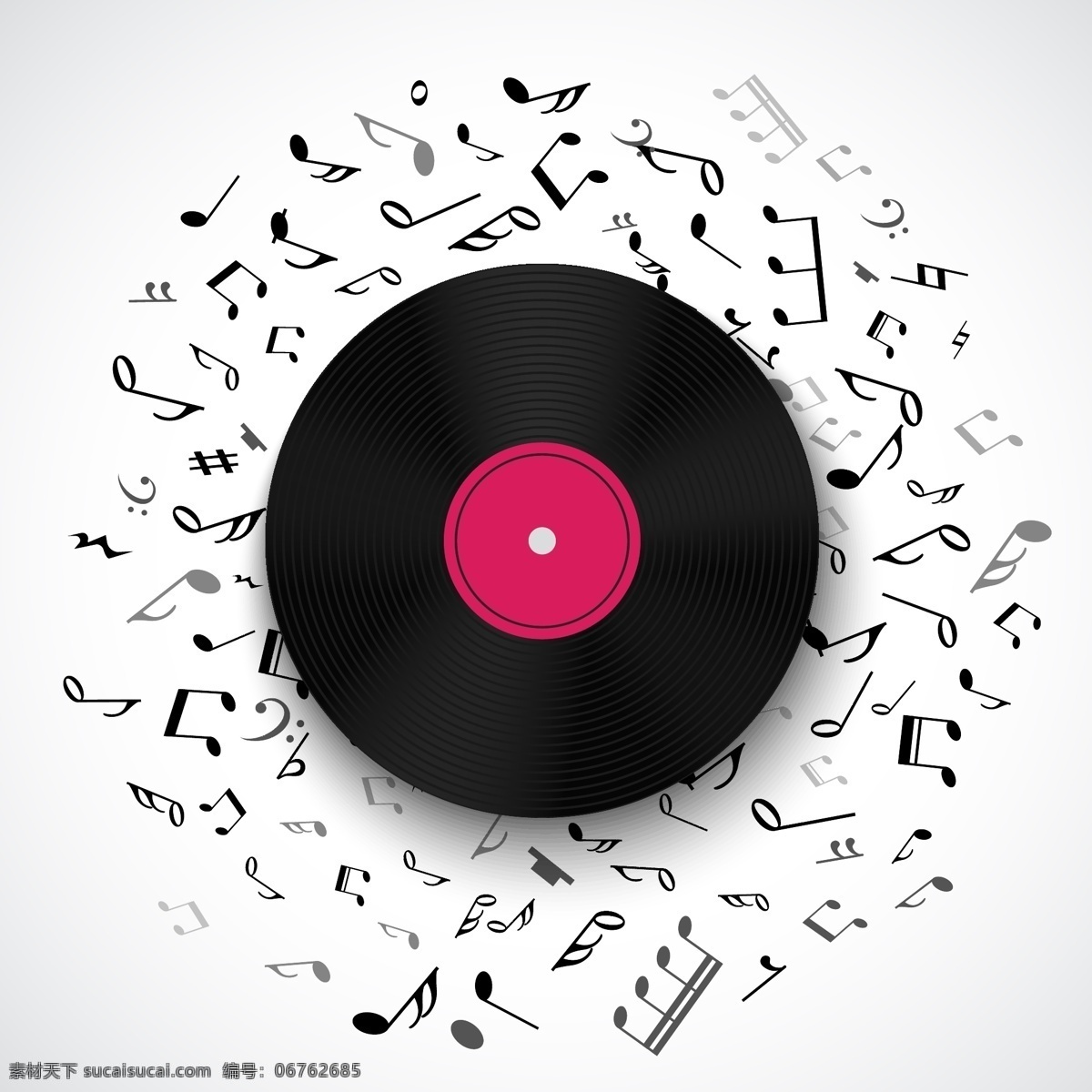 粉色 唱片 音乐节 海报 宣传 矢量 白底 现代 简约 音碟 碟片 背景 黑胶 cd 封面 矢量图