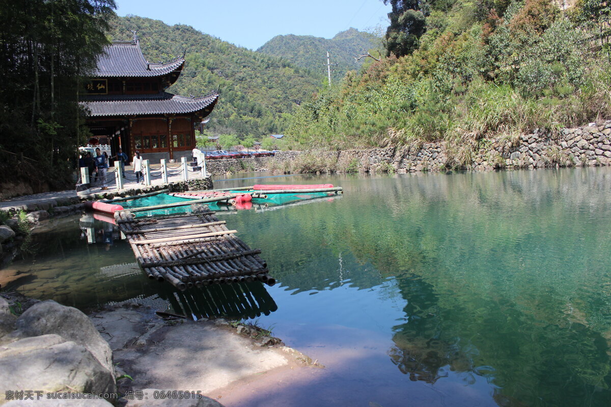 牛头山 池塘 船 旅游摄影 寺庙 小船 自然风景 竹伐 矢量图 日常生活