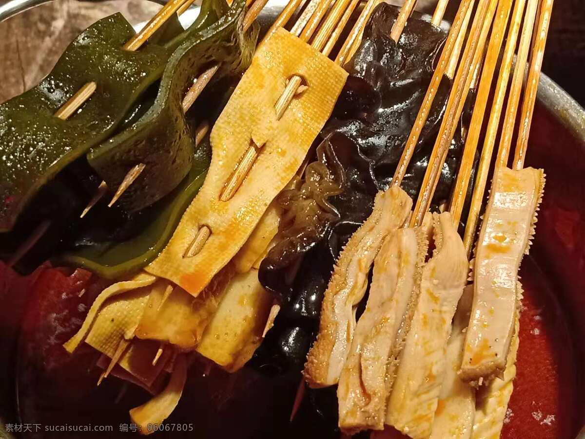 涮串 海带 豆皮 毛肚 木耳 餐饮美食 传统美食