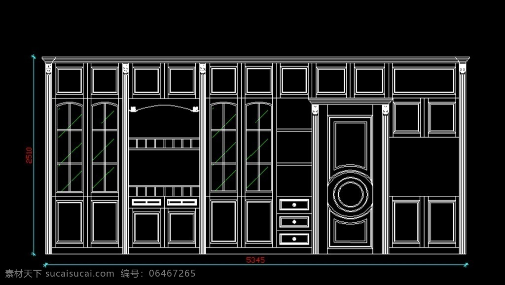 酒柜隐形门 酒柜 海中玉 尚古雅居 隐形门 护墙板 cad作品 环境设计 家居设计 dwg