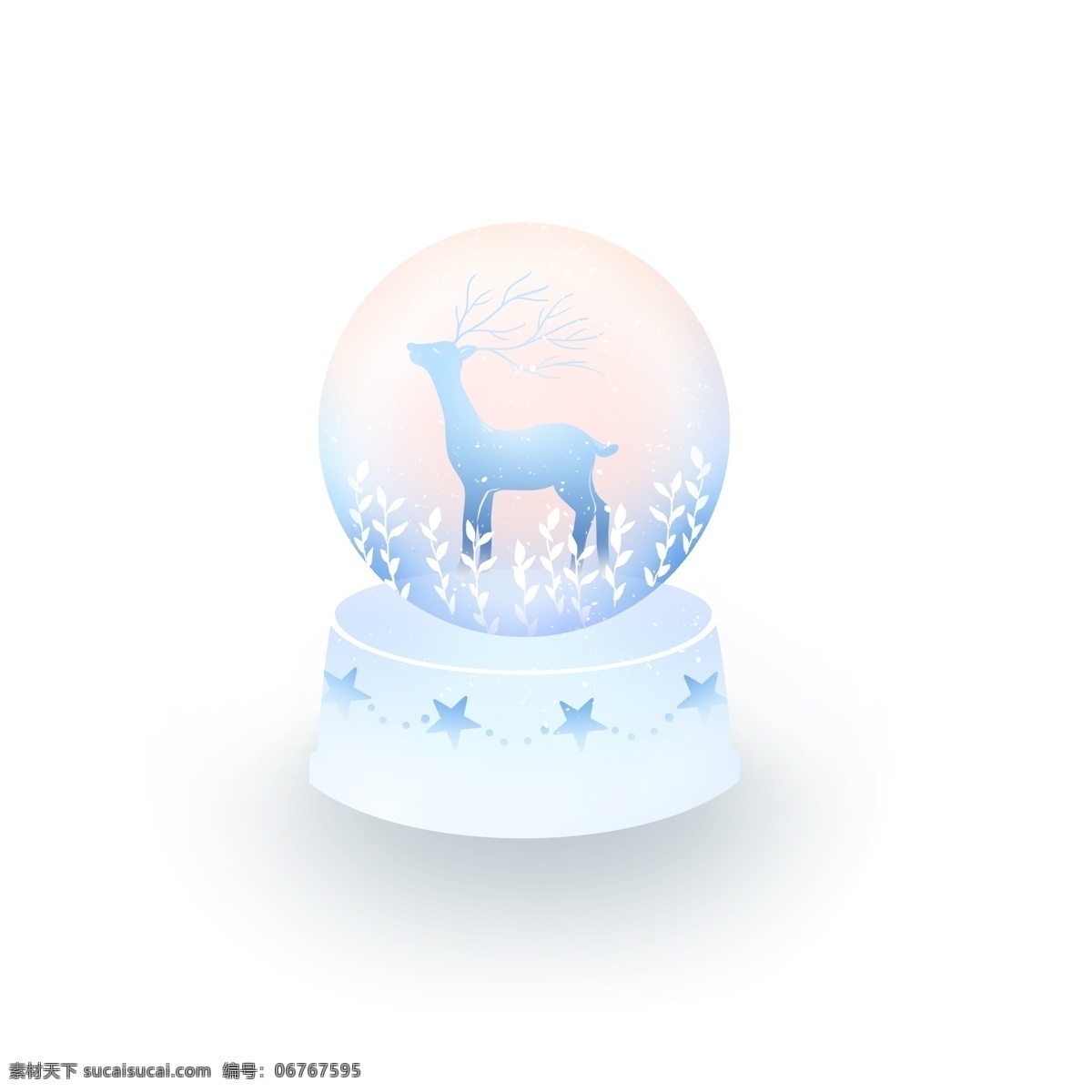 原创 手绘 水晶球 装饰 唯美 小鹿 插画素材 ps素材 装饰图案