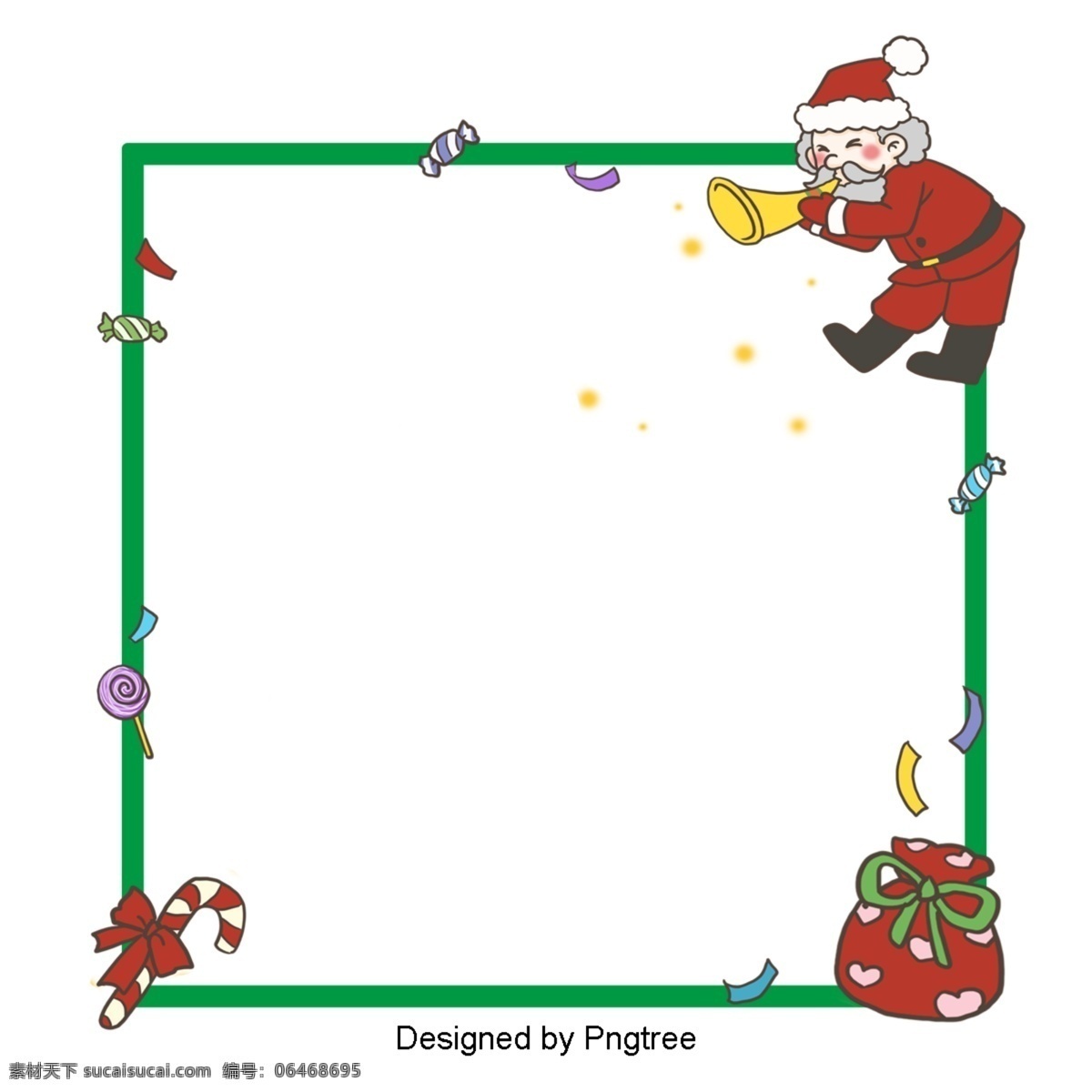 简单 方形 圣 卡通 边界 边境 圣诞节 极 简 主义 装饰 圣诞老人 礼物 甘蔗 糖果