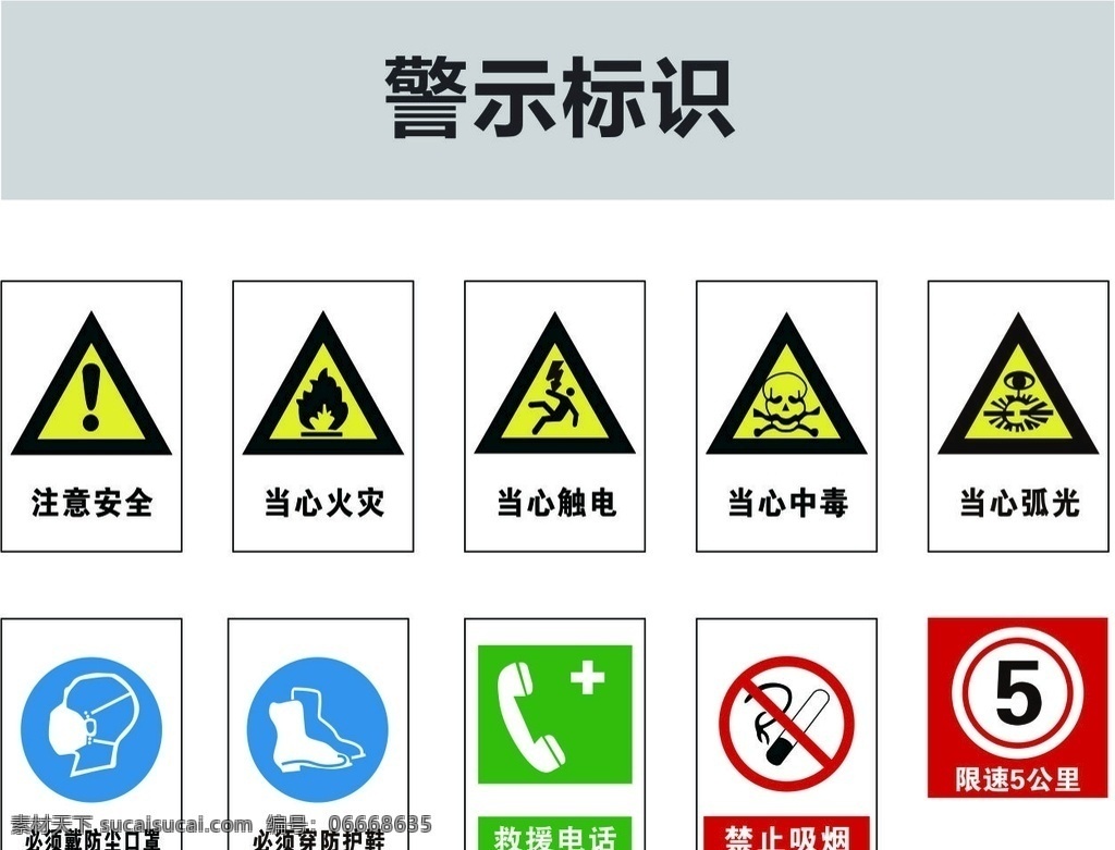 警示标示 禁止攀爬 当心滑跌 当心坠落 禁止入内 当心触电 警示牌 安全牌