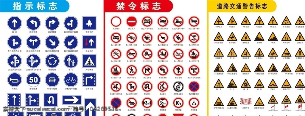 交通标志 禁止标志 禁令标志 路标 指示标志 警示标志 交通警察 警告标志