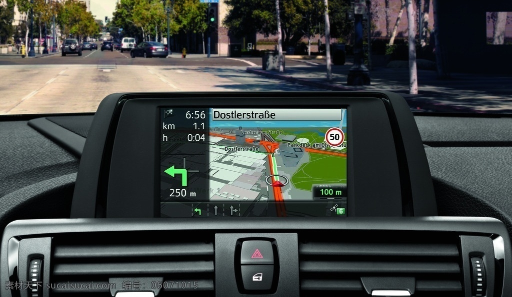 汽车导航图 汽车 导航 仪表盘 按钮 出风口 交通工具 现代科技