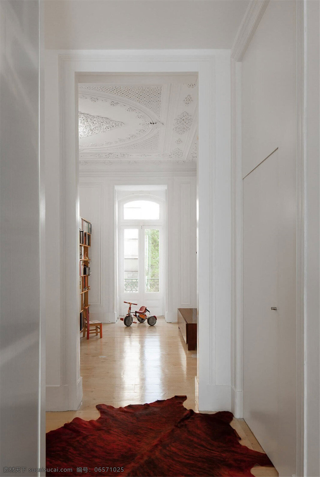 白色 调 玄关 走廊 效果图 白色调 木地板 室内背景 室内设计