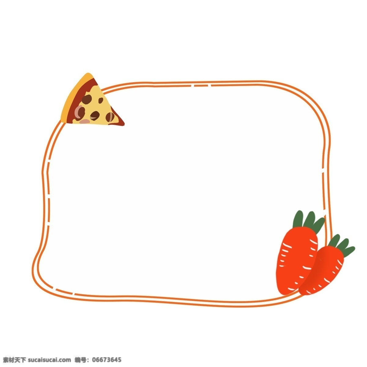卡通 食物 边框 设计素材 对话框 卡通边框 矢量边框 手绘边框 胡萝卜 食物边框 清新边框 披萨 手绘