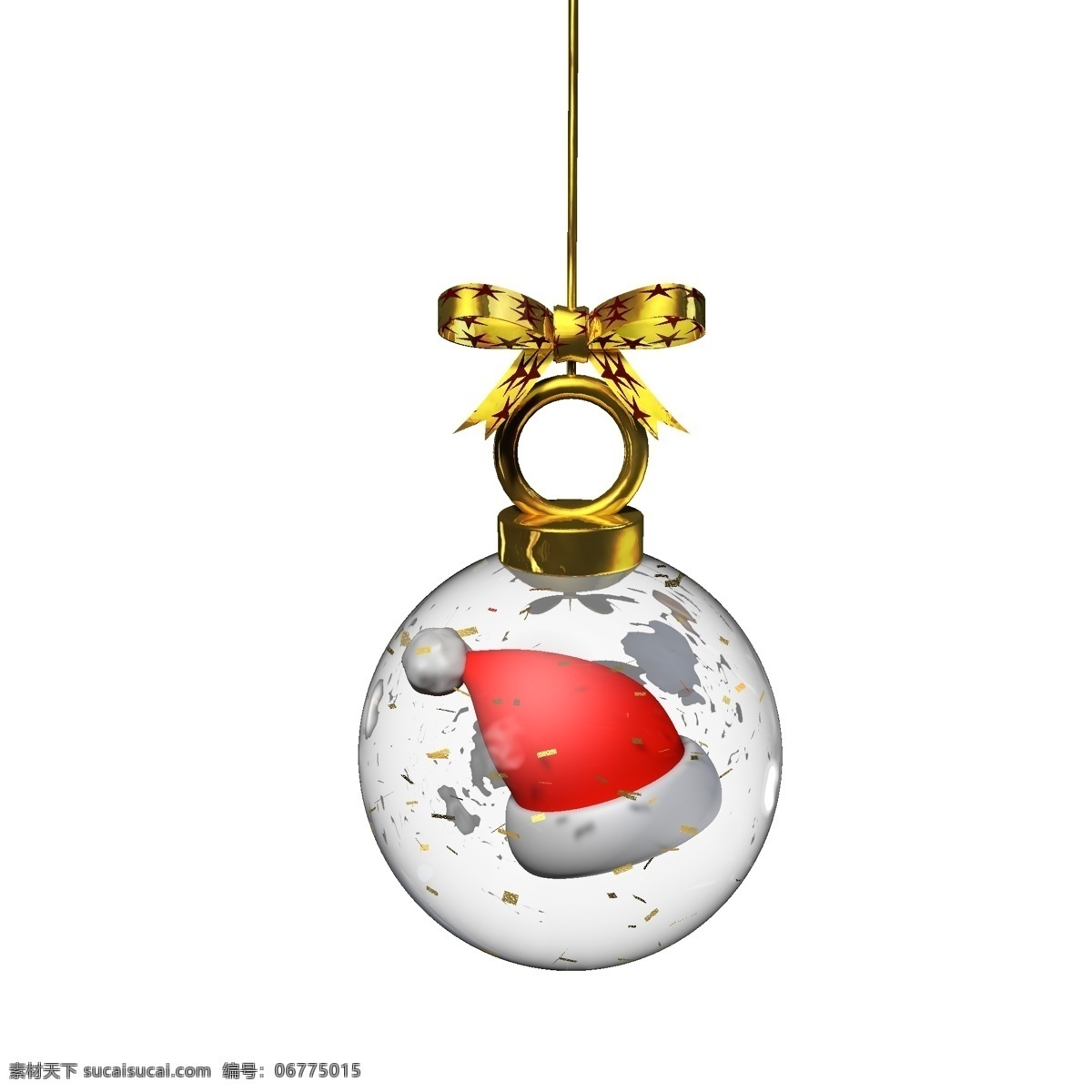 金色 圣诞 元素 水晶 玻璃球 挂件 帽 彩色 卡通 红色 圣诞元素 圣诞帽 水晶球