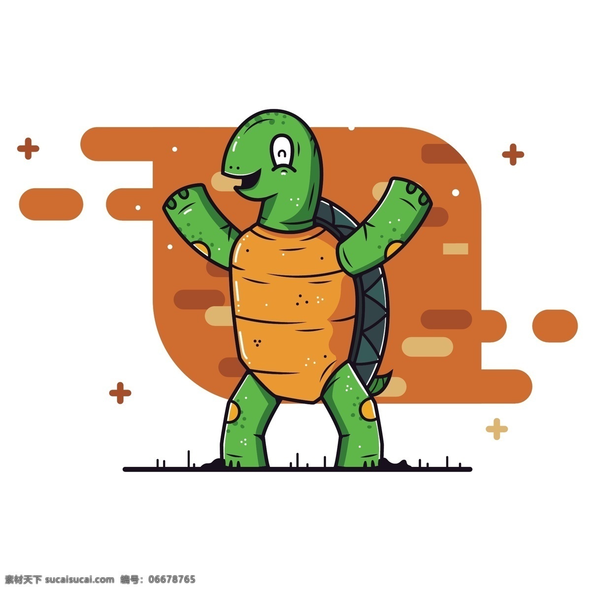 卡通 站立 小 乌龟 矢量 站立姿势 姿势 可爱 可爱的 可爱的小乌龟 小乌龟 绿色 绿色的 绿色的乌龟