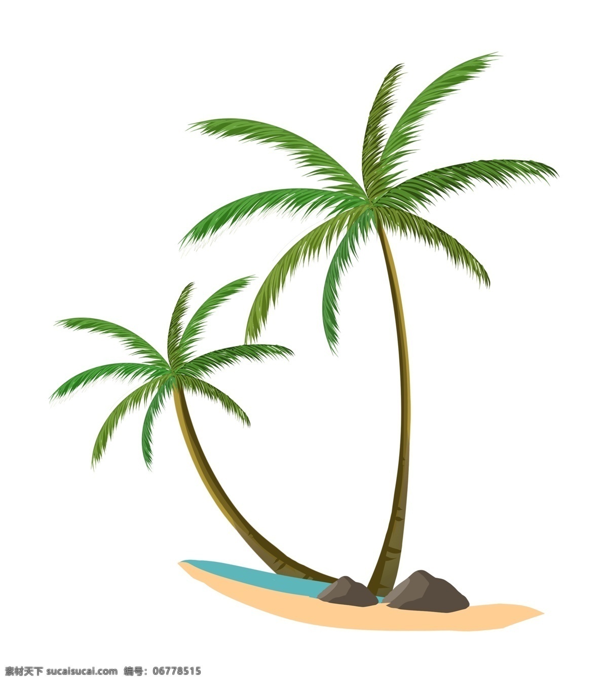 夏季 热带 元素 绿色 椰子树 免 抠