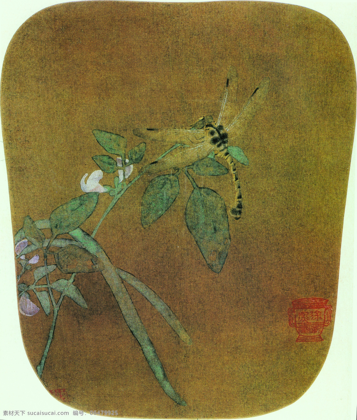 豆花 蜻蜓 图 背景 风景 花鸟画 绘画书法 设计图库 书法 文化艺术 印章 豆花蜻蜓图 中国工笔画 佚名 枝叶 家居装饰素材 雕刻 图案