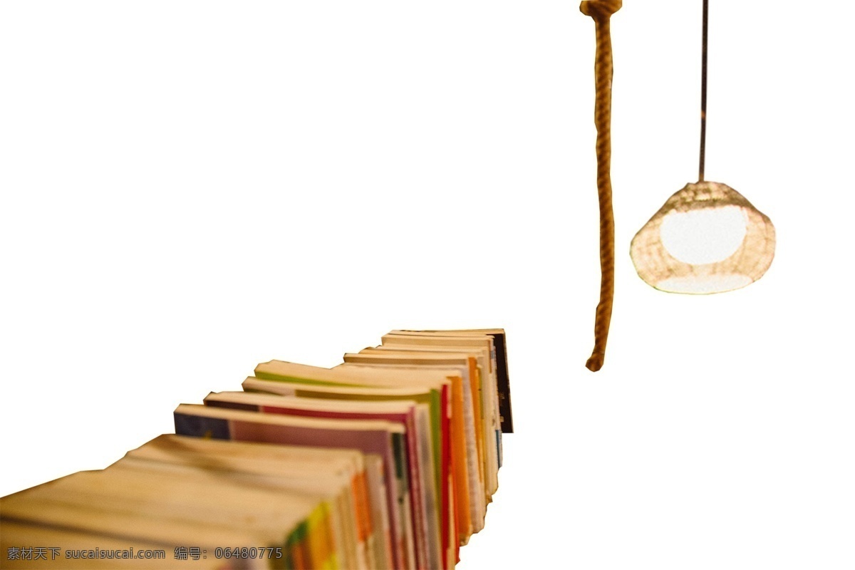 抑或 书本 麻绳 吊灯 一摞 一个 学习 用品 装饰品 照亮 灯光 装饰 明亮 简约 时尚 品牌
