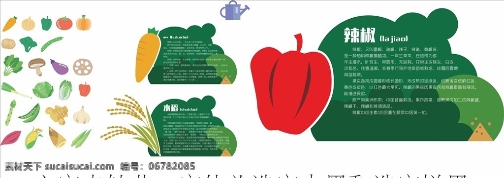 蔬菜 简介 牌 矢量蔬菜 蔬菜简介 卡通蔬菜 蔬菜文化墙 矢量水壶 矢量草丛 胡萝卜 甜椒 水稻 洋葱 豆角 土豆 藕 生姜 白菜 香菇 卡通青菜 幼儿园 小学 卡通设计