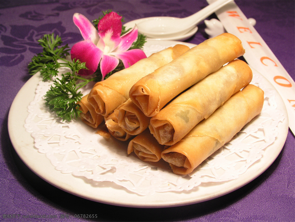 鸡丝春卷 美食 传统美食 餐饮美食 高清菜谱用图