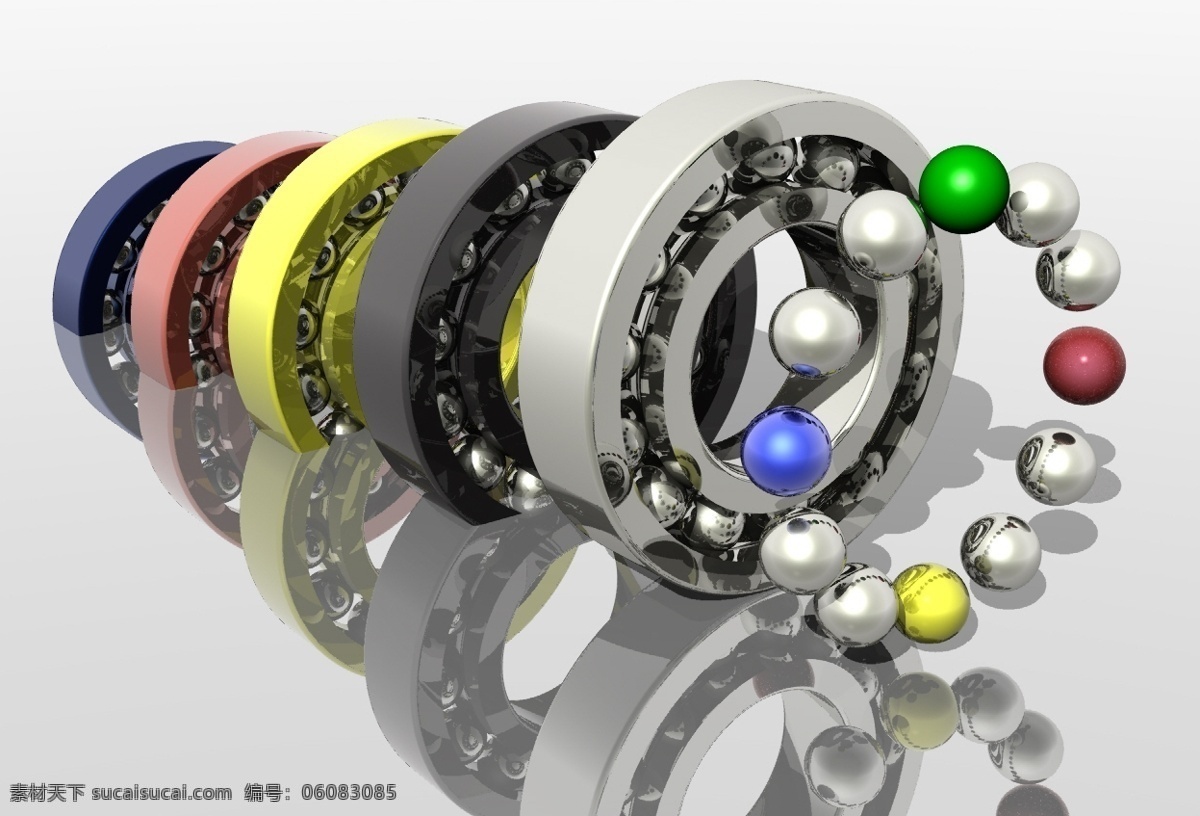 五 球轴承 球 轴承 3d模型素材 3d打印模型