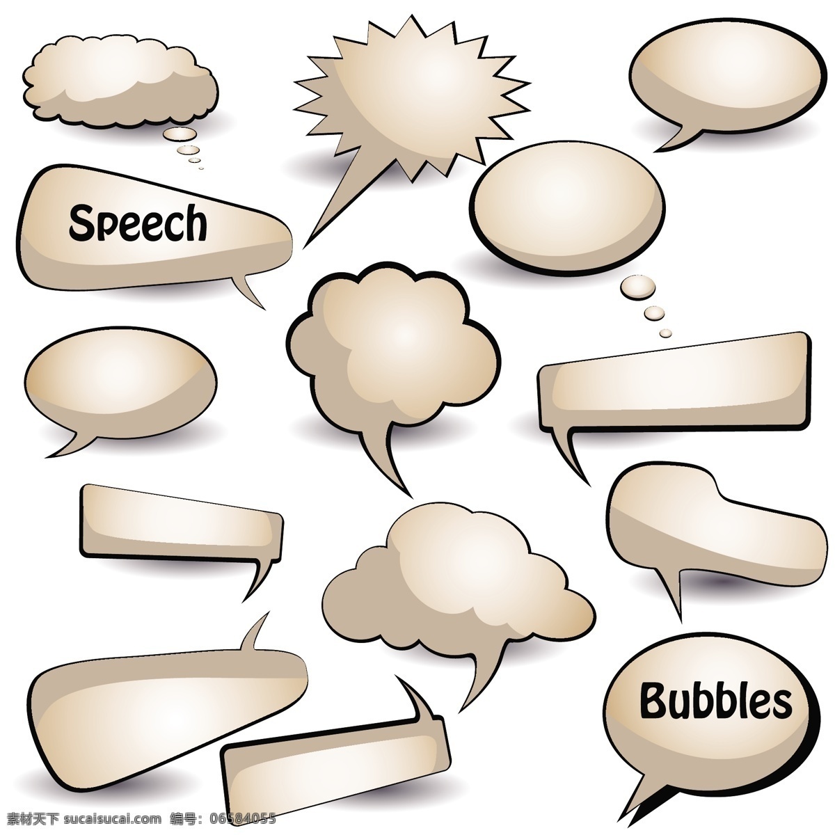 套卡 通 版 对话 泡泡 矢量 对话框 对话泡泡 矢量素材 图形符号 矢量图 其他矢量图