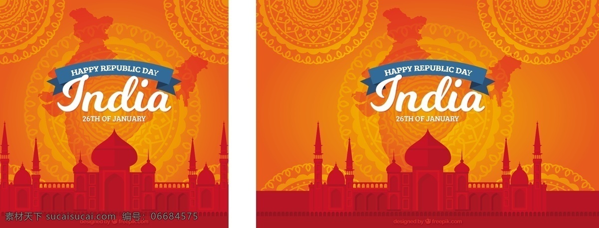 印度共和国 橙色 日 背景 地图 节日 印度 平坦 印第安人 平面设计 和平 自由 国家 一月 泰姬陵 爱国 独立 民主