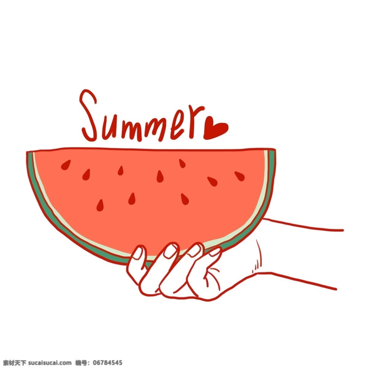 卡通 西瓜 免 抠 卡通西瓜 红色 西瓜子 夏天 夏季 水果 卡通水果 切片 切块 小暑 消暑 西瓜汁 手 卡通手