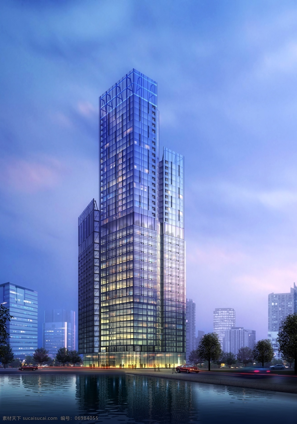 大厦 科技 高楼 夜景 城市 自然景观 建筑园林