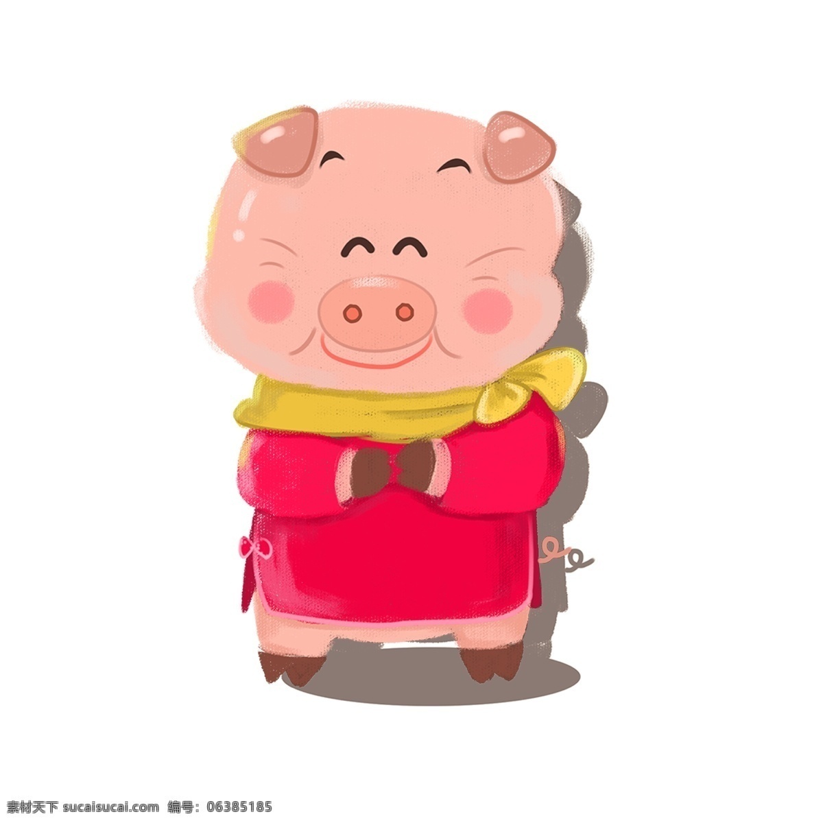 猪 大妈 猪年 卡通 形象 手绘 风格 商用 新年 拜年 卡通猪 手绘风 卡通猪妈妈