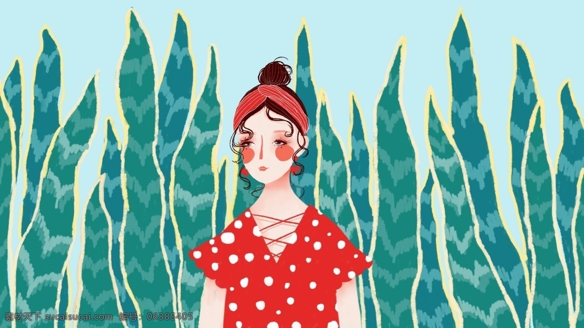 原创 小 清新 女孩 热带 植物 小清新 度假 绿植 红色 壁纸 时尚女孩 热带植物 夏天 背景 配图 公众号配图 小清新包装