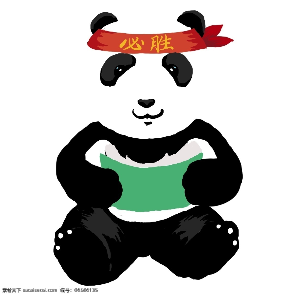 手绘 清新 小熊猫 元素 动物 装饰图案 免抠素材 可爱 必胜